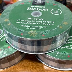 Premium Cream and Black Wired Ribbon